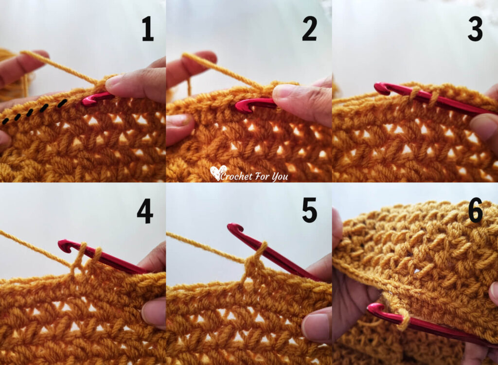 how to crochet sc in 3rd loop (working from opposite side)