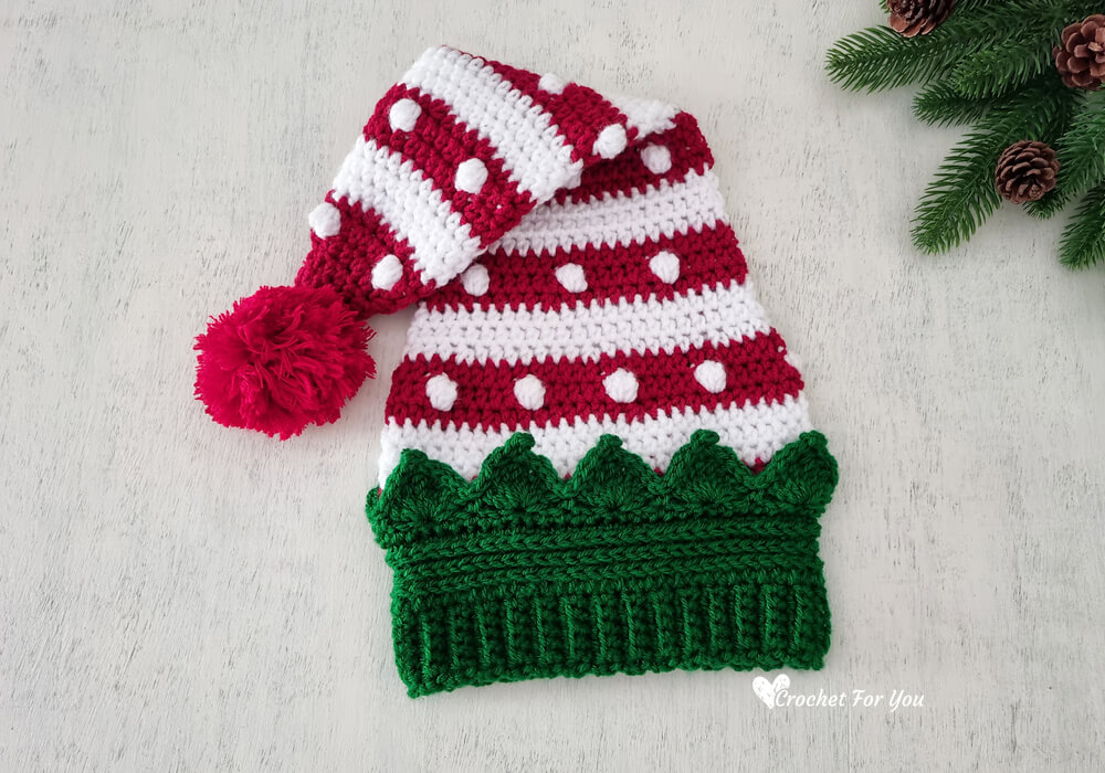 Free crochet santa helper hat pattern
