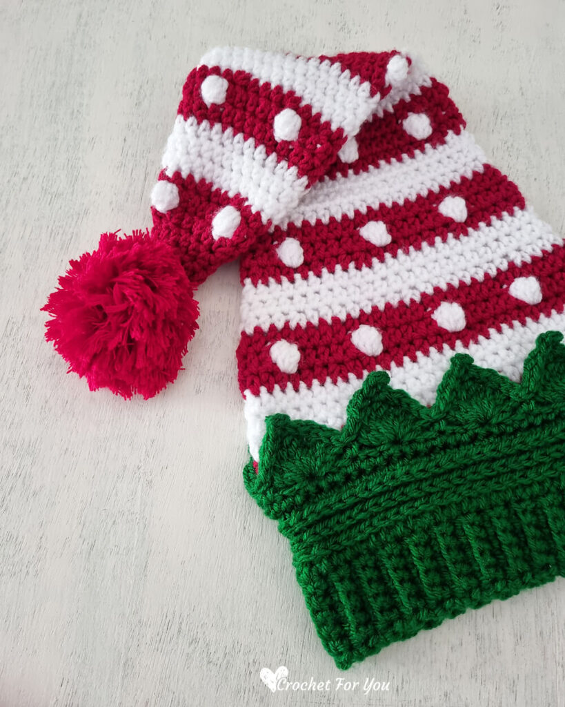 Free crochet santa helper hat pattern