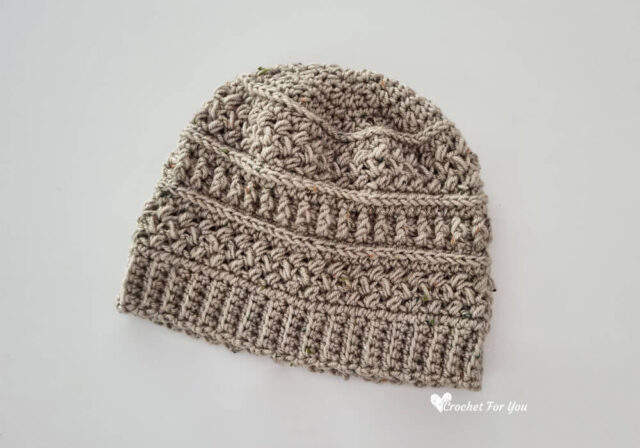 Totally Textured Mini Bean Stitch Beanie Free Pattern - Crochet For You