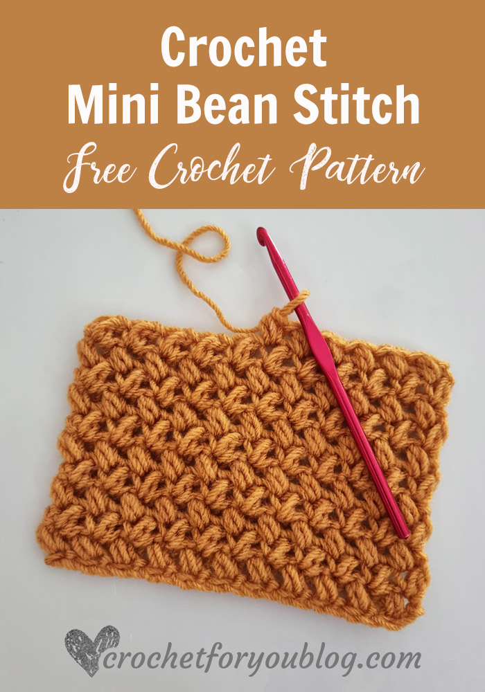 How to Crochet Mini Bean Stitch (Elizabeth Stitch) - Crochet For You