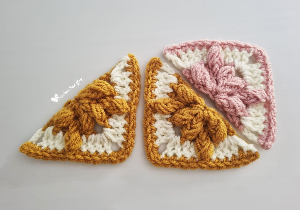 How to Crochet Half Bobble Drops Granny Square