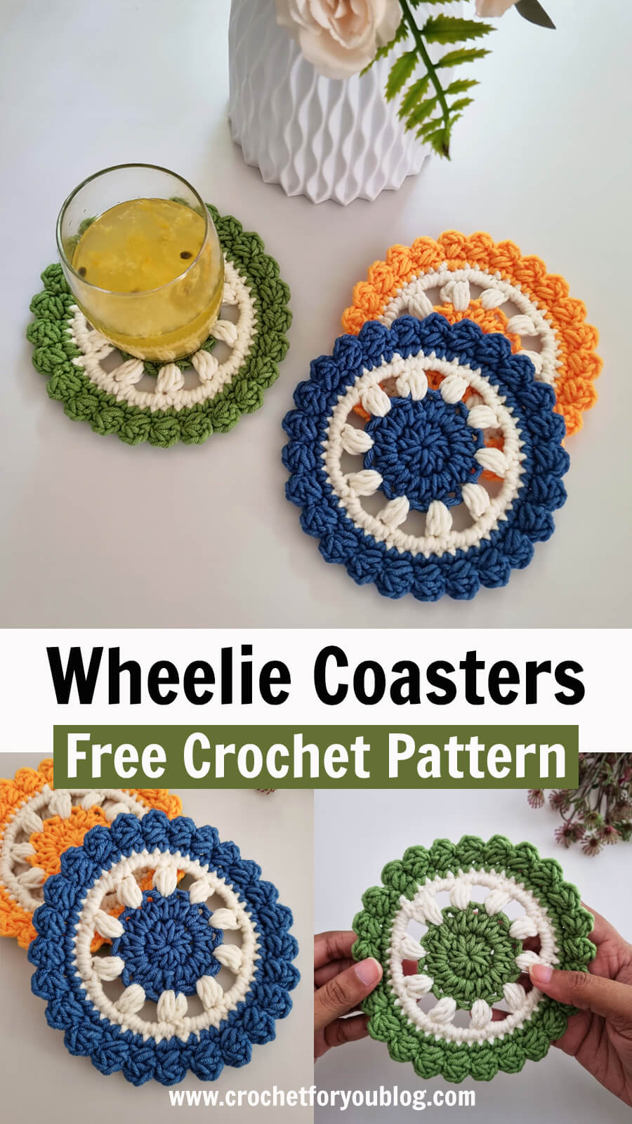 Summertime crochet coasters free pattern