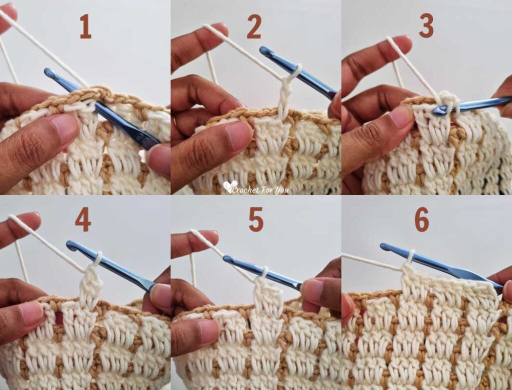 Modified crochet block stitch pattern