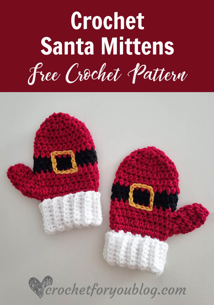 Crochet Santa Mittens