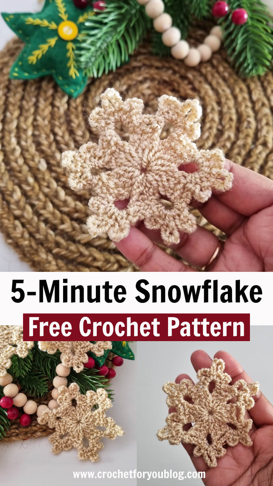 Redesigned new 5-minutes snowflake pattern