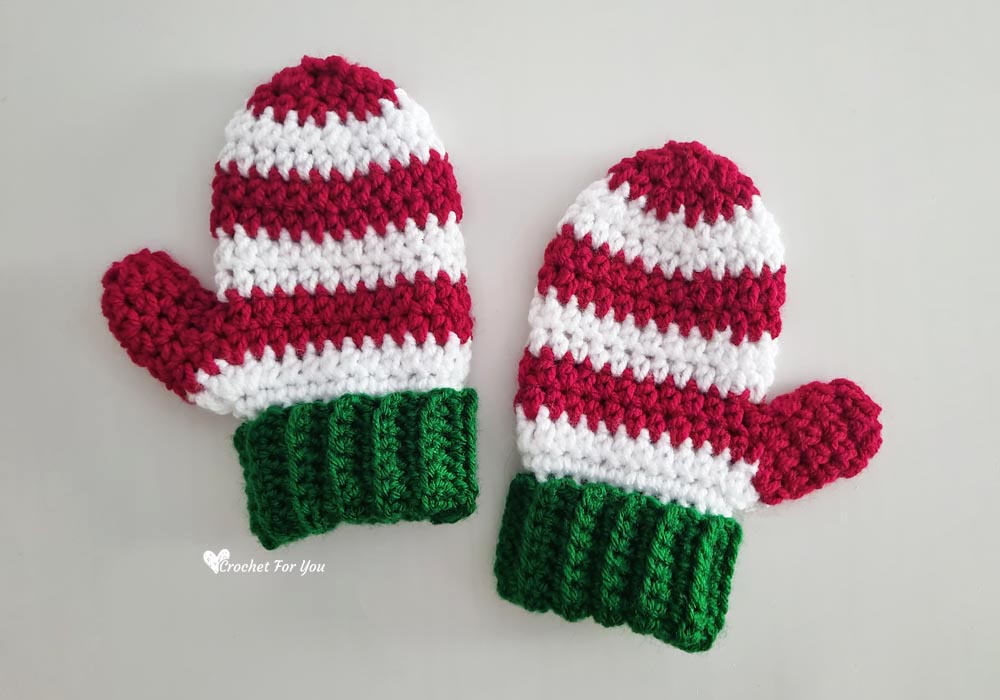 Crochet Holiday Mittens Free Pattern