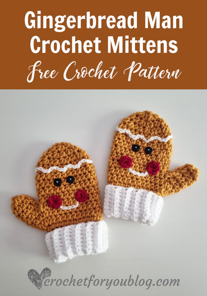 Gingerbread Man Crochet Mittens