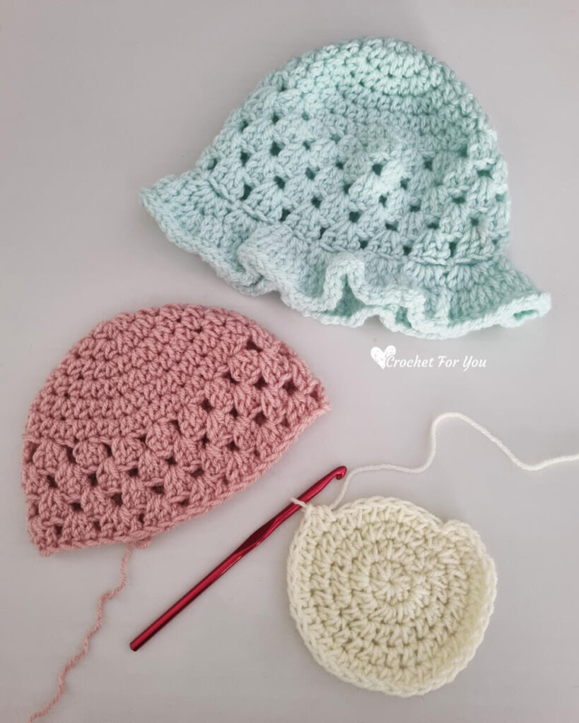 Crochet girl hat for spring