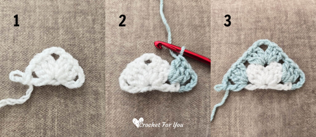 How to crochet granny triangle